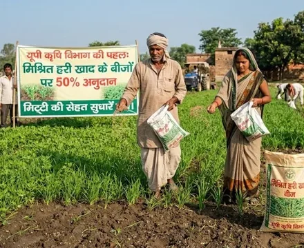 Green manure farming soil health Uttar Pradesh agriculture scheme